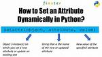 Using Setattr() in Python
