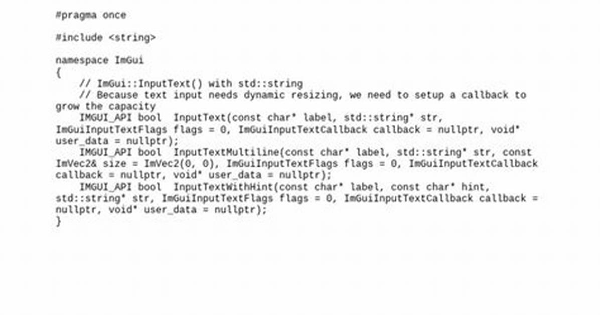 Using Std: :String in Imgui: :Inputtext(. ..)