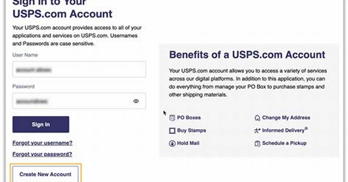 Usps Create Account