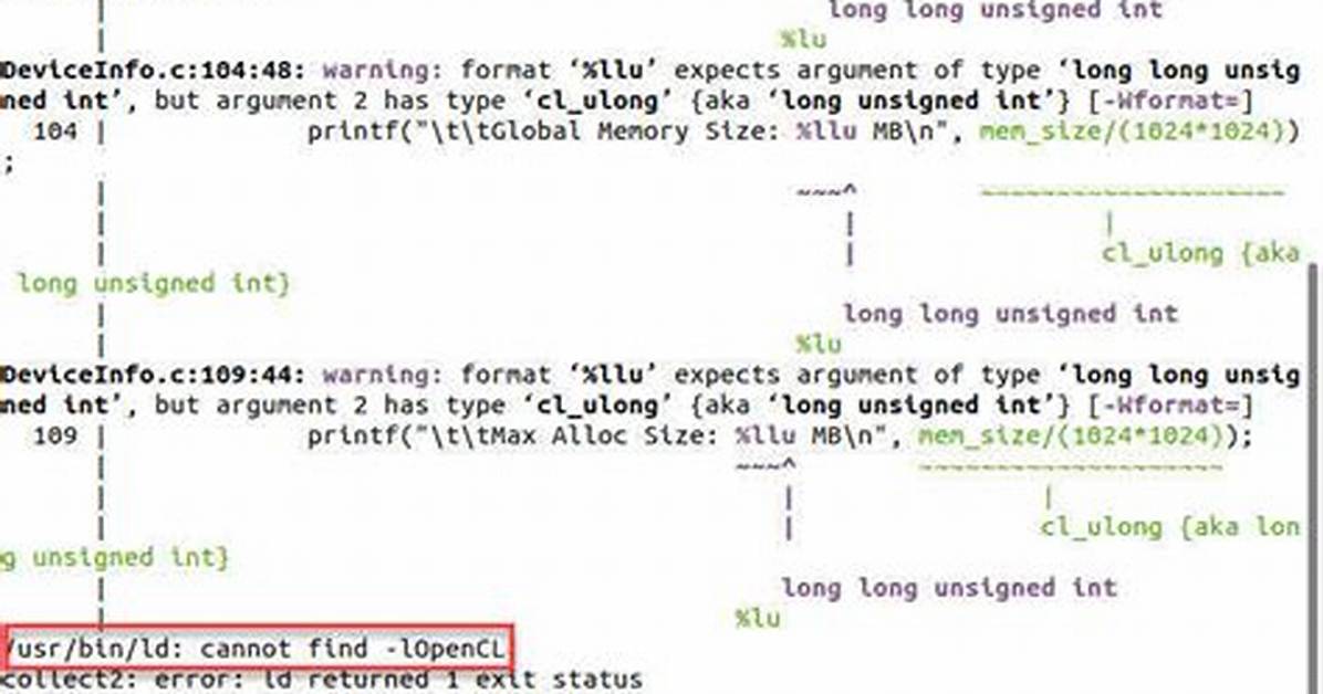 /Usr/Bin/Ld: Cannot Find -lOpenCL