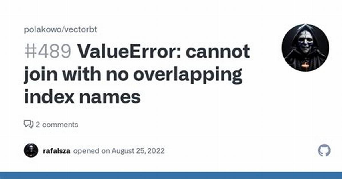Valueerror: Cannot Join with No Overlapping Index Names on the Same Dataframe