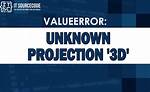 Valueerror: Unknown Projection '3D' (Once Again)