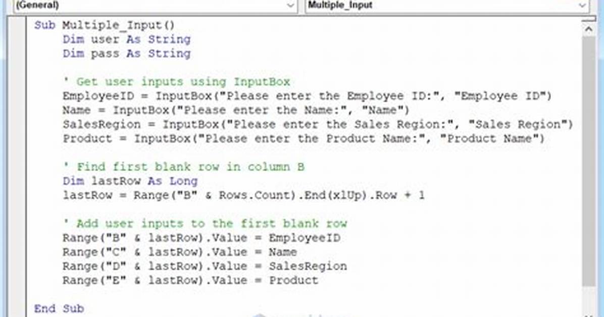 Vba Code for Multiple Inputs Search Comparison