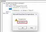 Vba: Else Without If Error