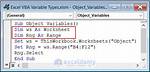 Vba for Excel Throws "Object Variable or with Block Variable Not Set" When There Is No Object