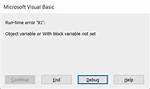 Vba: Run Time Error '91'?