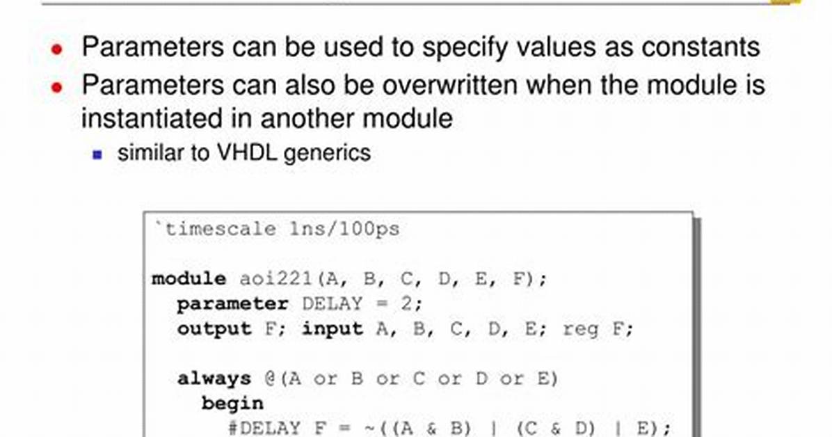 Verilog Parameters with Parametric Width