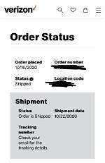 Verizon Order Tracking