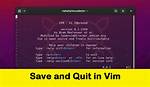 Vim Save and Quit