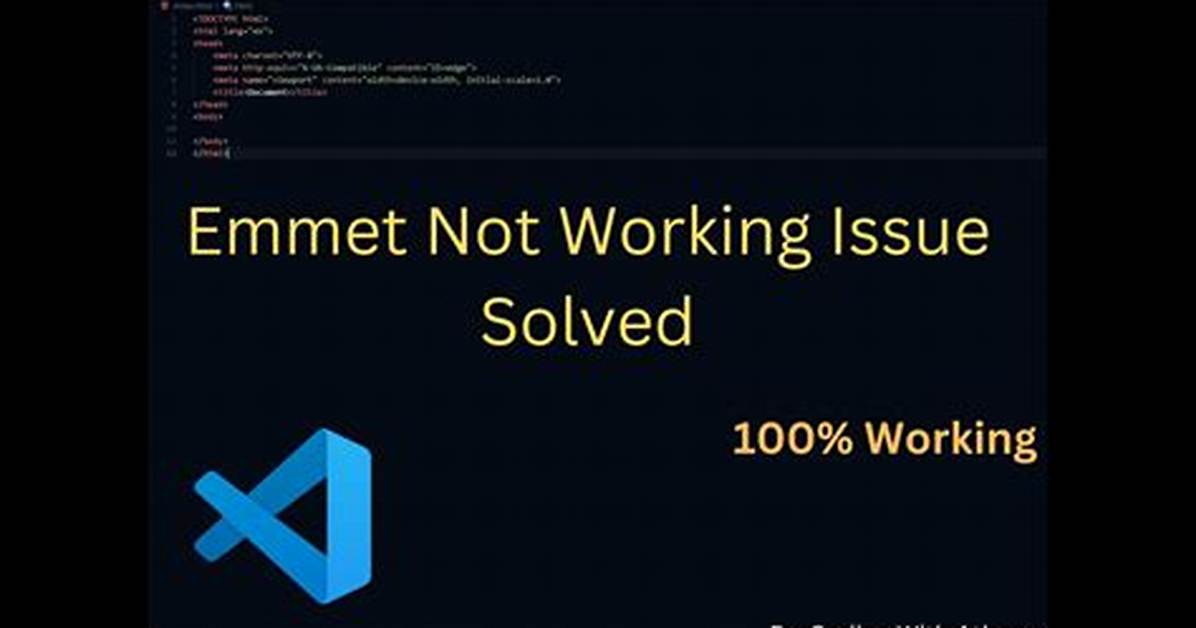 Visual Studio Code Emmet Not Working