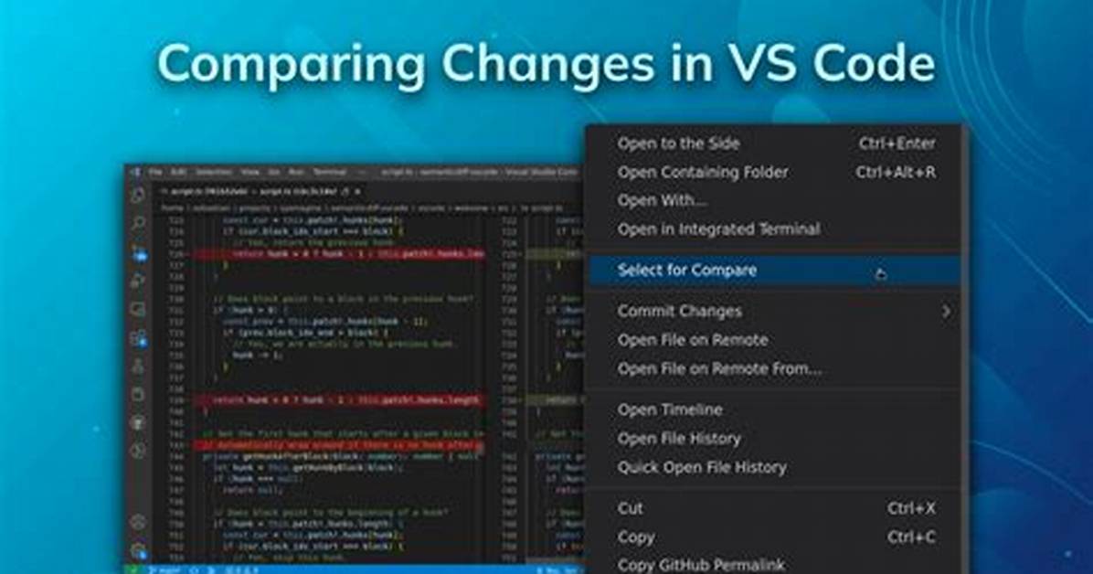 Visual Studio Code - Is There a Compare Feature Like That Plugin for Notepad ++?