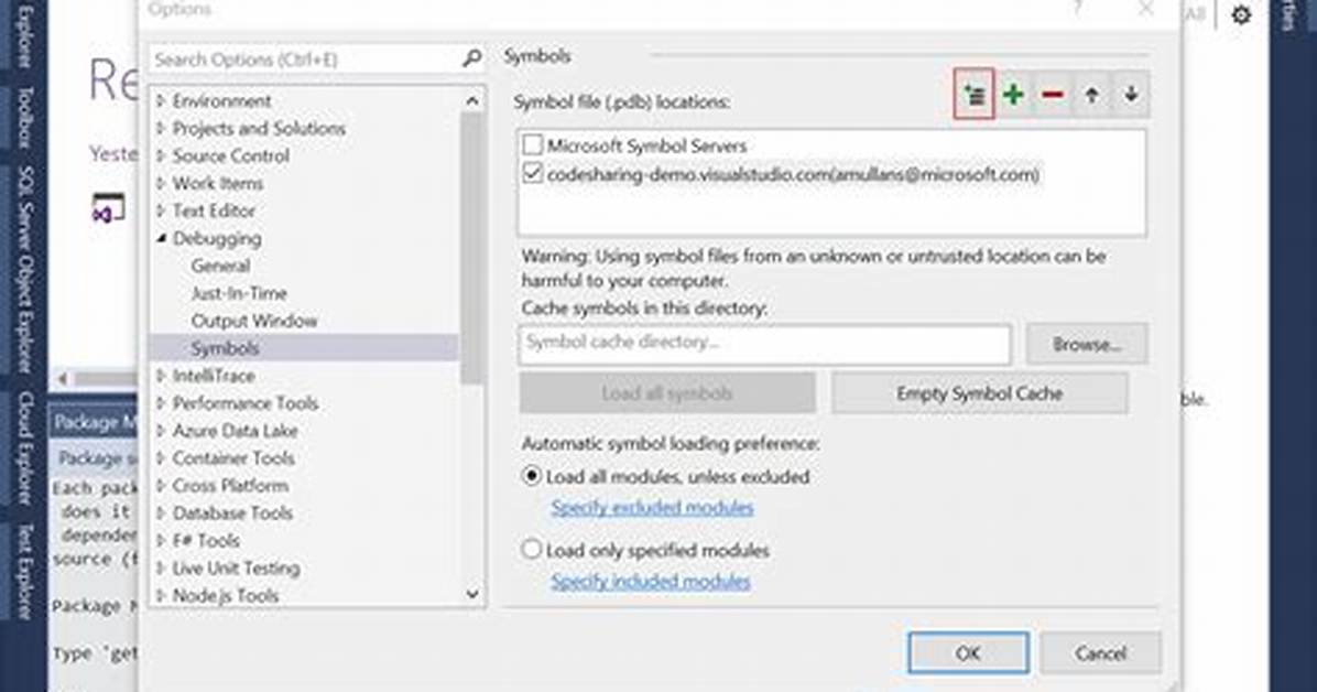 Visual Studio Loading Symbols