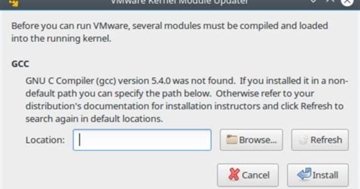 Vmware Player Launch - Gnu Compiler Missing