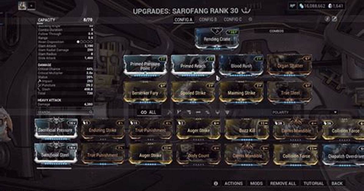 Warframe Sarofang Build Guide - Progametalk