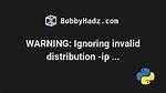 Warning: Ignoring Invalid Distribution -Ip (C: \Python39\Lib\Site-Packages) How Do I Fix This and What Does It Mean? [Duplicate]