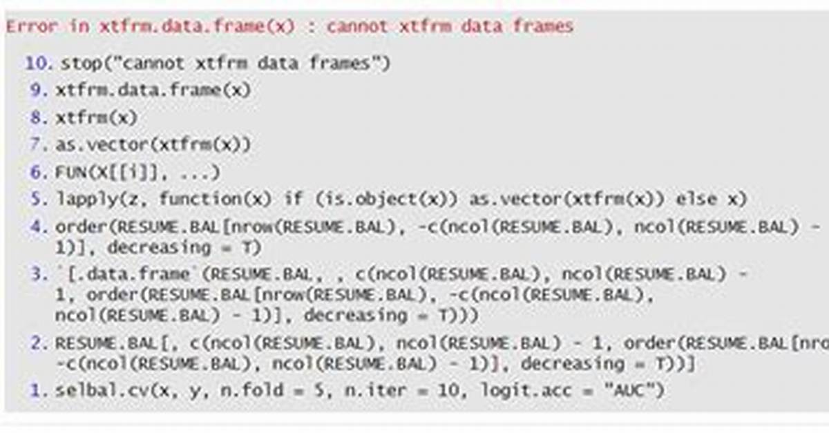 Warning in Xtfrm. Data. Frame(X): Cannot Xtfrm Data Frames: Error While Ordering a Dataframe Numerically in R
