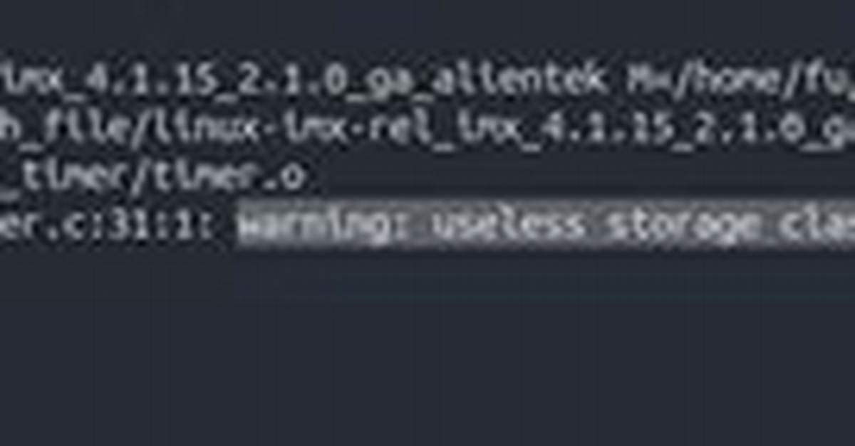 "Warning: Useless Storage Class Specifier in Empty Declaration" in Struct