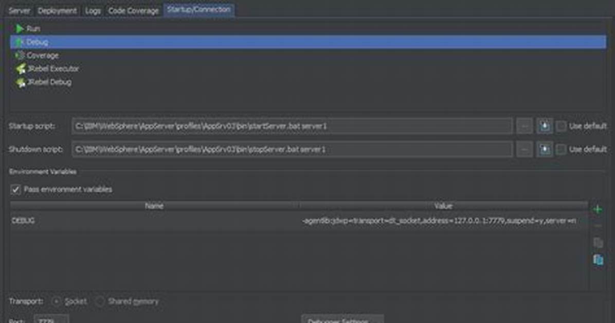 Was Debug Mode Websphere?