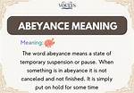 Was Does Abeyance Mean?