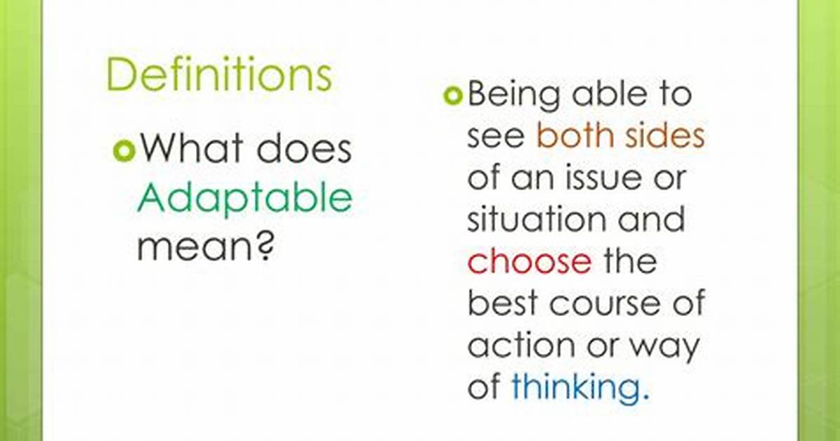 Was Does Adaptable Mean?