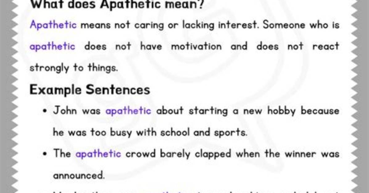 Was Does Apathetic Mean?