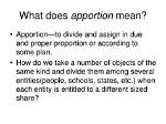 Was Does Apportion Mean?