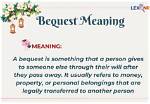 Was Does Bequest Mean?
