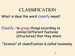 Was Does Classify Mean?