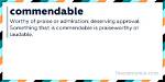 Was Does Commendable Mean?