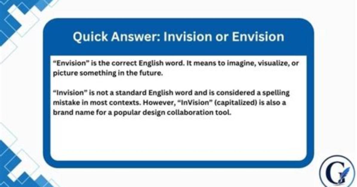 Was Does Envision Mean?