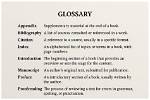 Was Does Glossary Mean?