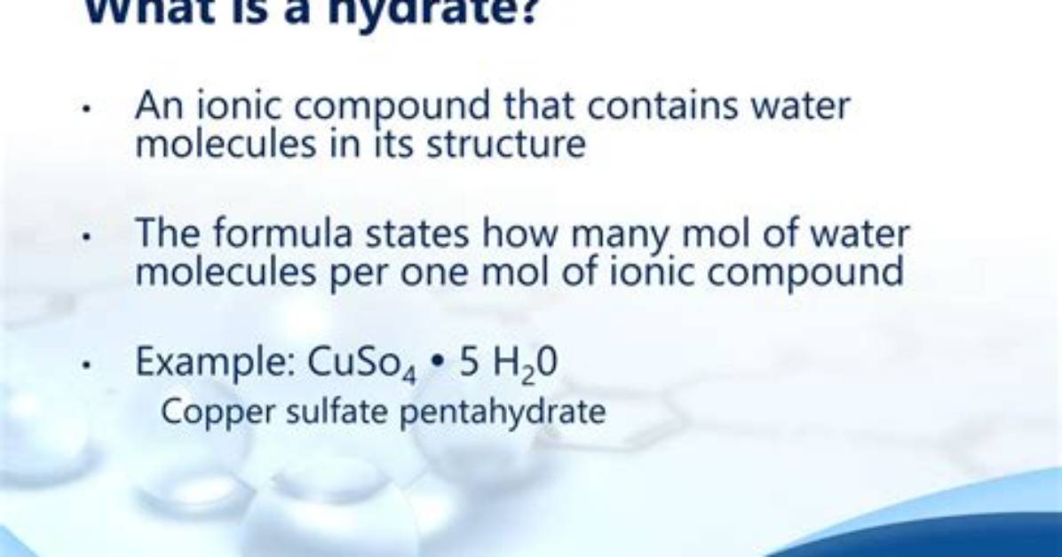 Was Does Hydrate Mean?