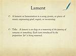 Was Does Lamented Mean?
