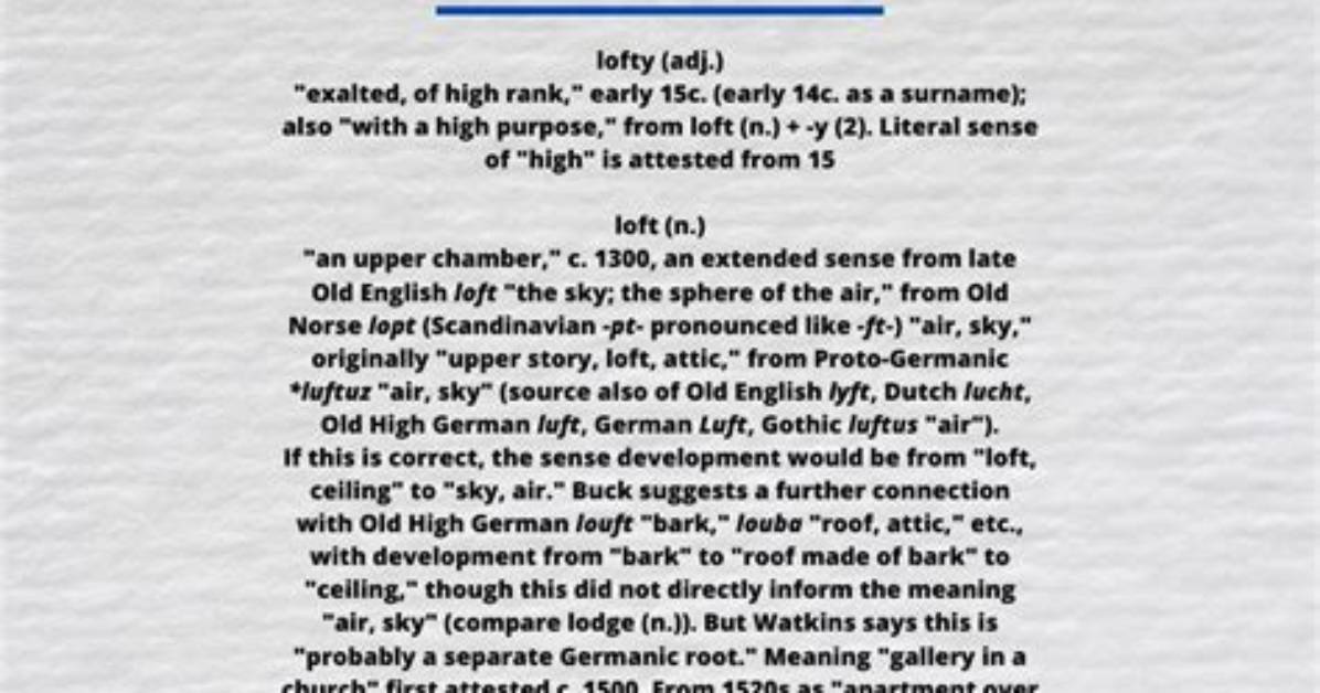 Was Does Lofty Mean?