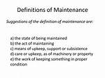 Was Does Maintain Mean?
