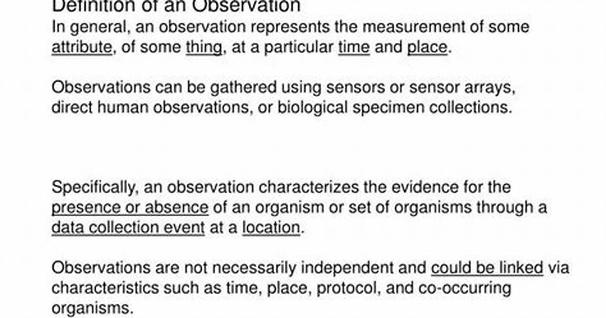 Was Does Observation Mean?