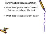 Was Does Parenthetical Mean?