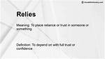 Was Does Relies Mean?