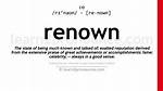 Was Does Renown Mean?