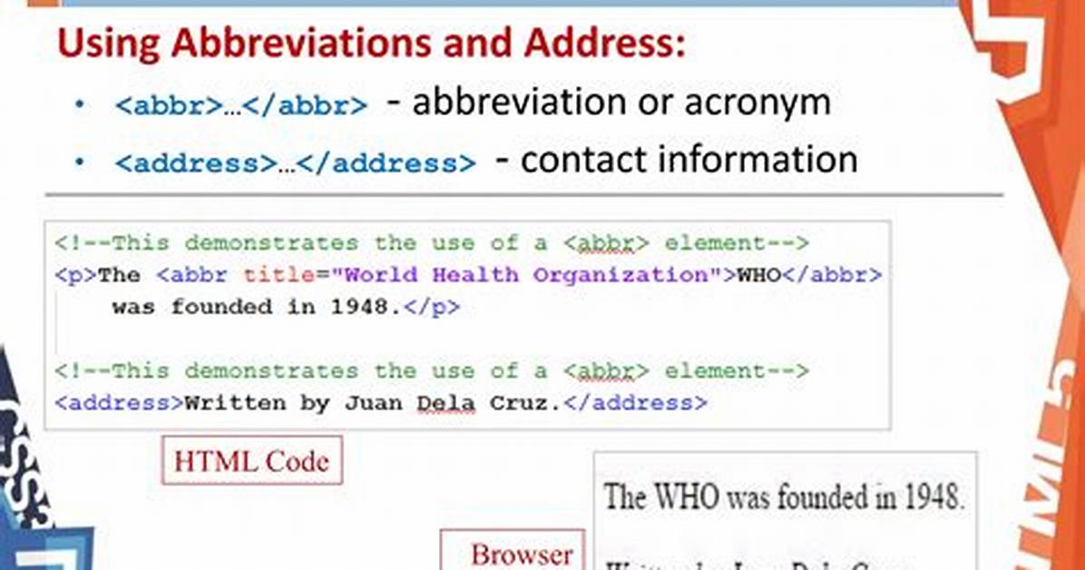 Web Address: Abbr.