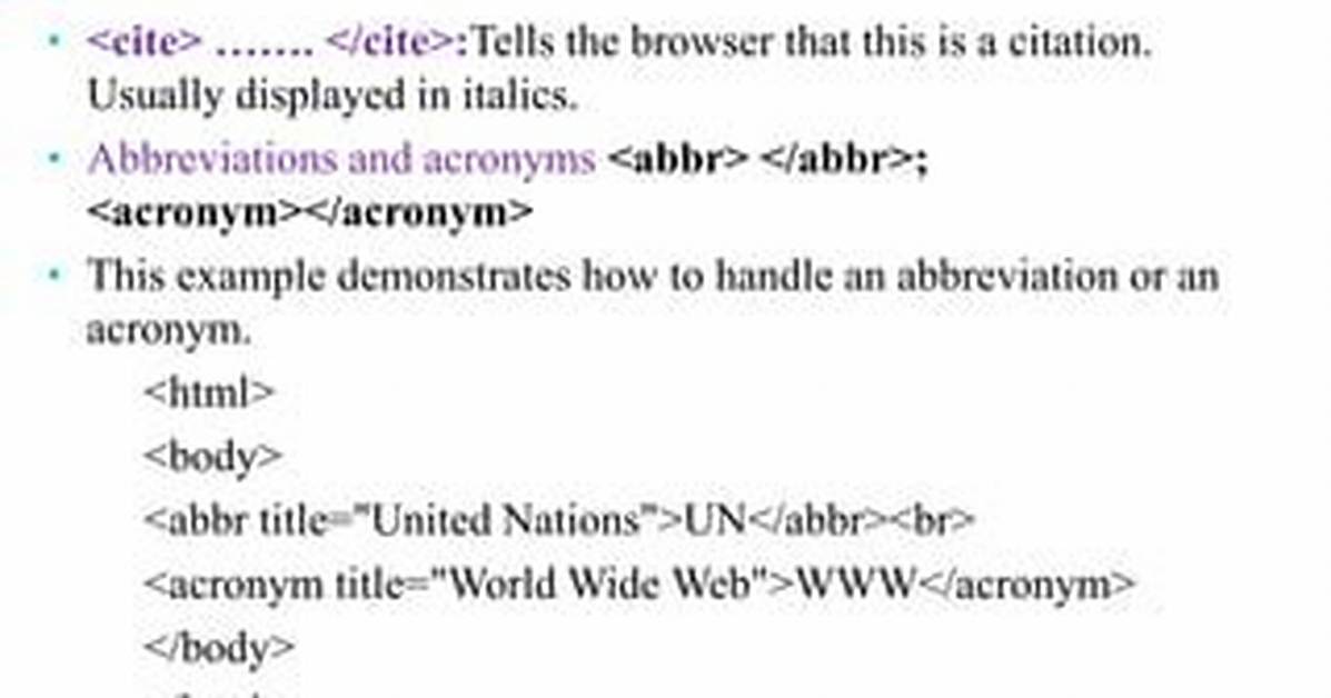 Web Browser Entry: Abbr.