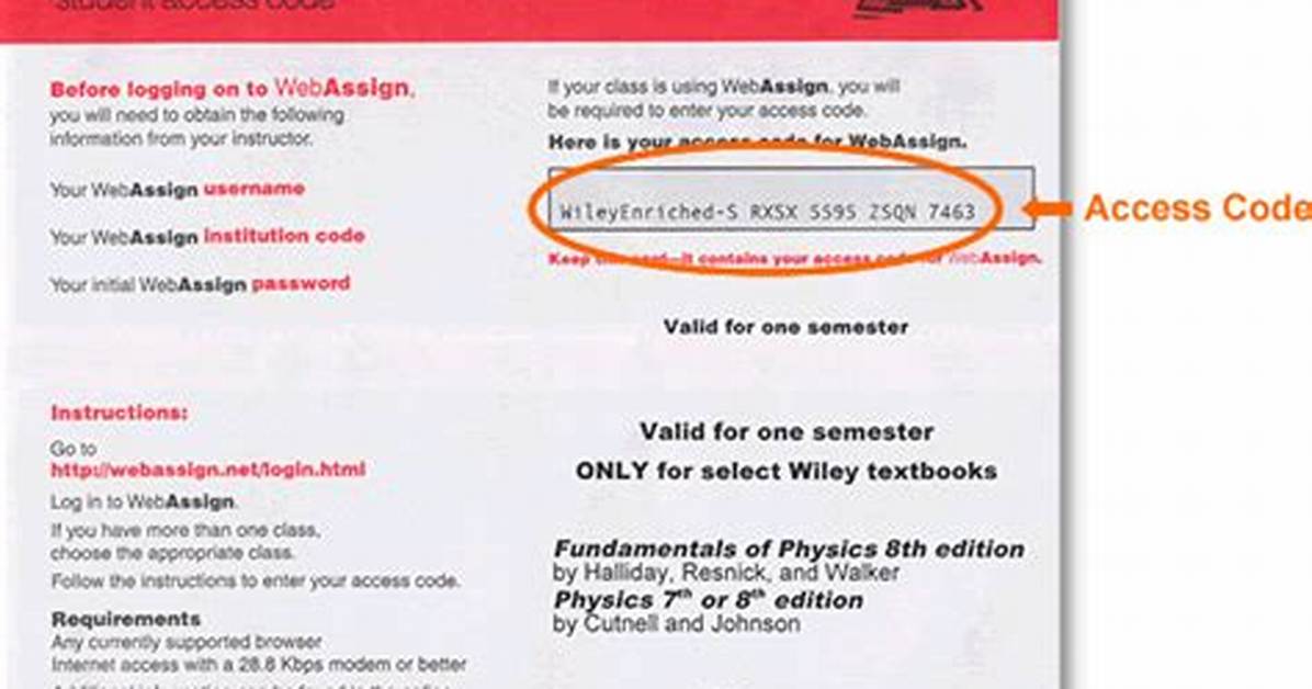 Webassign Access Code