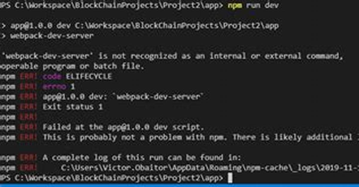 'Webpack-Dev-Server' Is Not Recognized as an Internal or External Command,