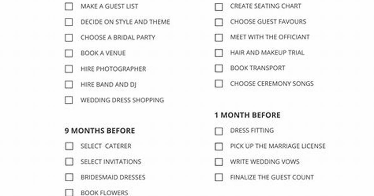 Wedding Checklist