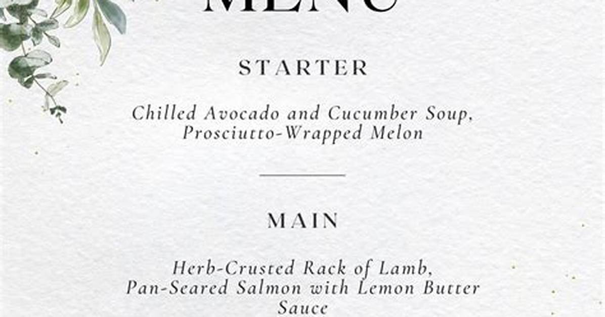 Wedding Menu Template
