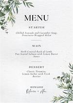 Wedding Menu Template