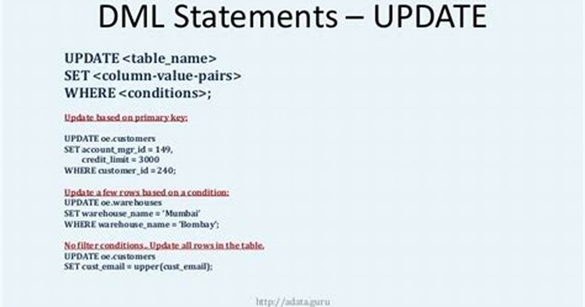 What Are Dml Statements?