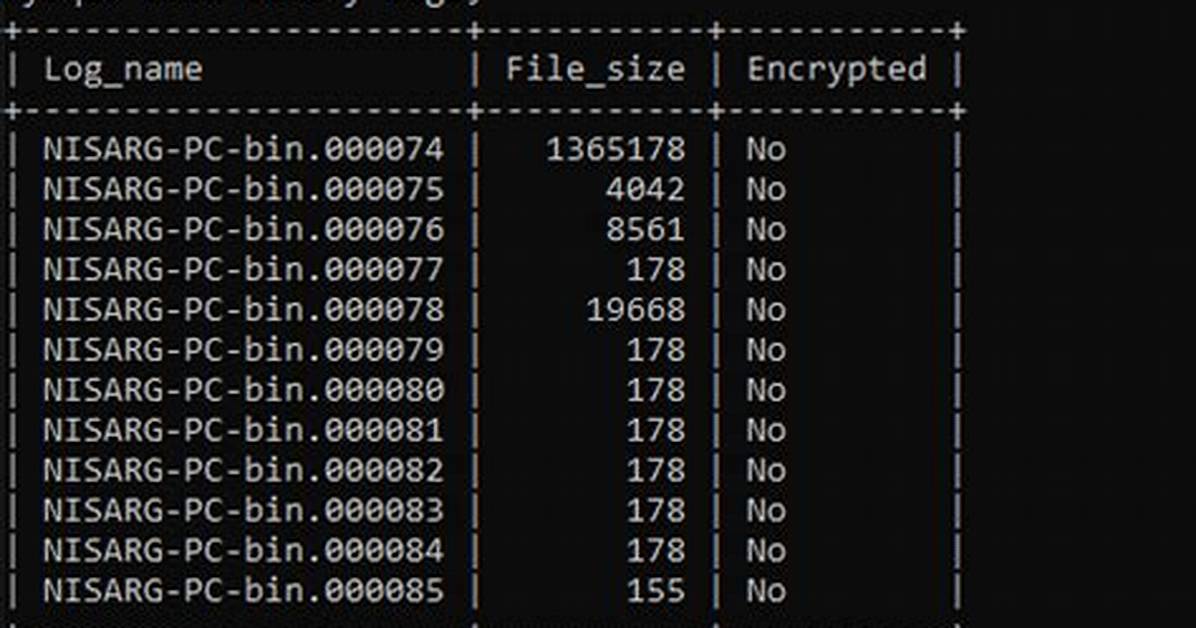 What Are Mysql Binary Logs