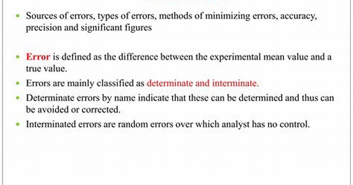 What Are Significant Errors