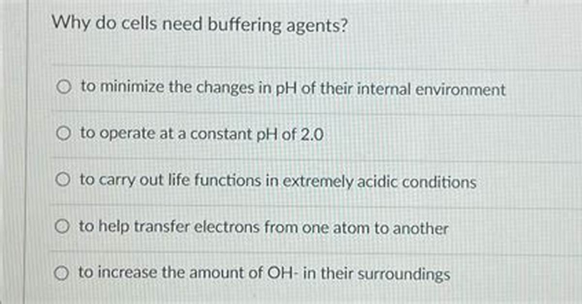 What Buffering Agents Do Cells Need?